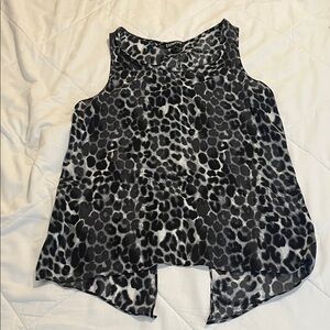 Express Leopard Print Sleeveless Blouse